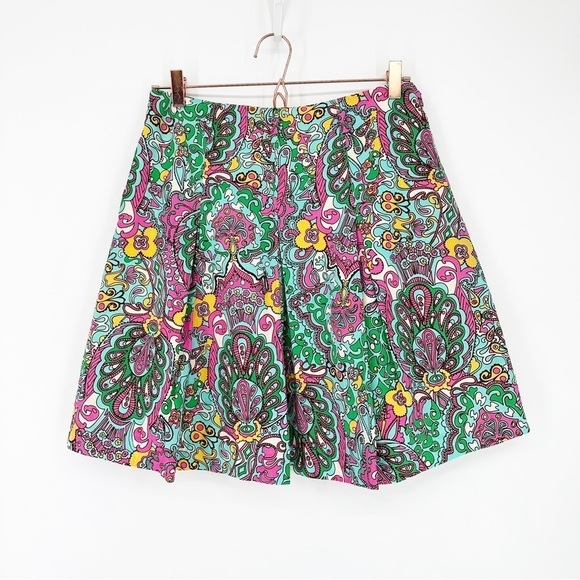 Lily Pulitzer Claire Skirt Printed Taff Style 66184 Silk Cotton Skirt Size 4 - Picture 2 of 6